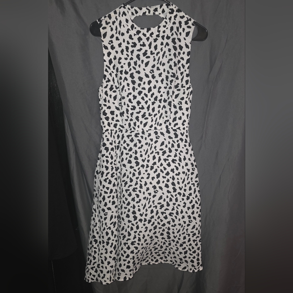 June & Hudson Black and White High Low Dress